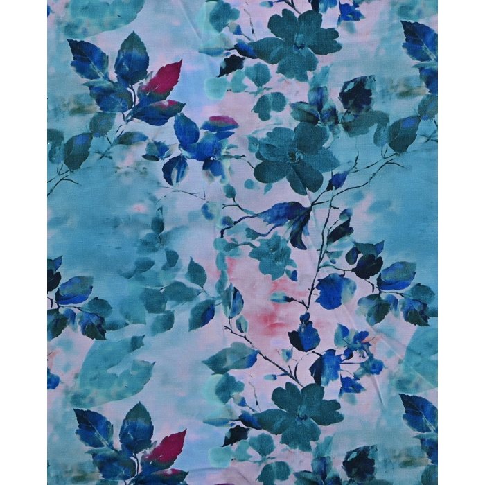 Bamboo Jersey Digital Leaves 5878