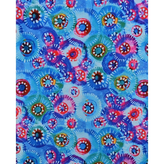 Poplin Stretch Watercolor Circles 5977