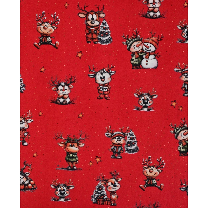 Poplin Digital Christmas Reindeer 6130