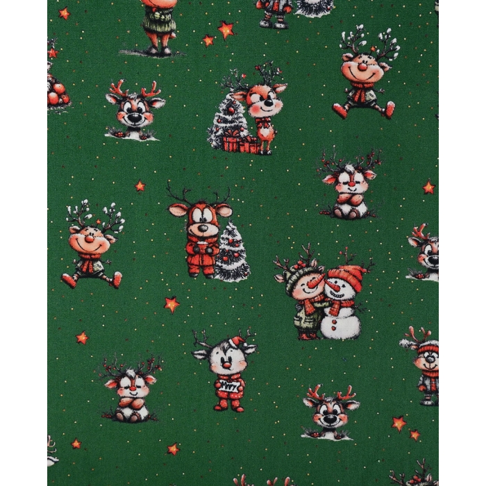 Poplin Digital Christmas Reindeer 6130