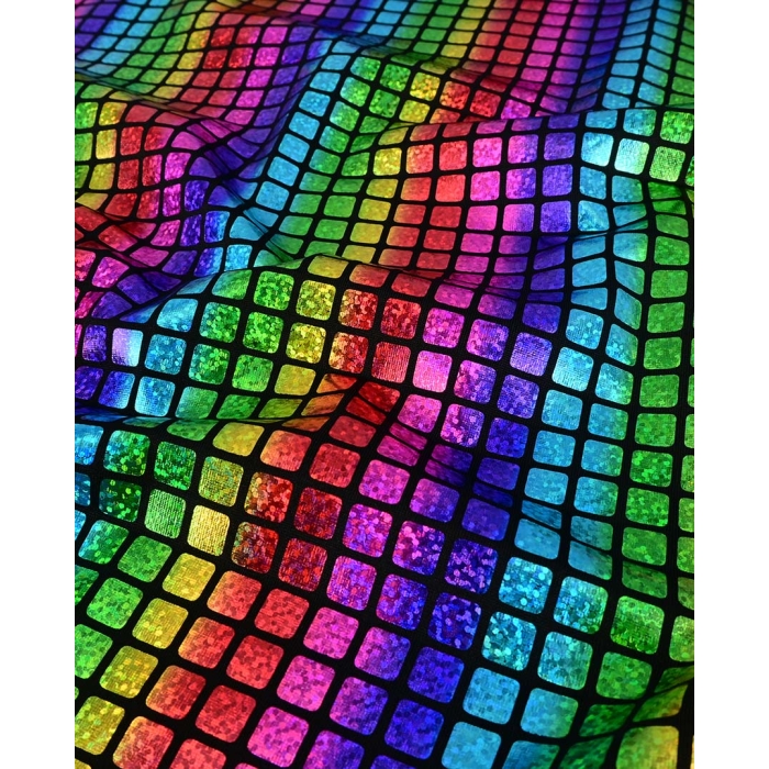 Multicolour Check Hologram Foil 5658