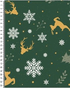 Poplin foil christmas deer 5391