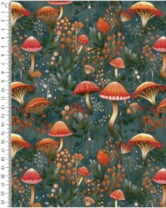 French Terry digital Autumn Mushrooms 5900