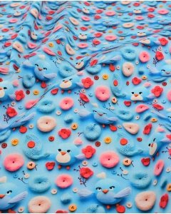 Poplin 3D Cute Birds 5819