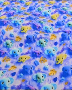Poplin 3D Elephant 5818