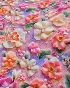 Poplin 3D Knitted Flowers 5827