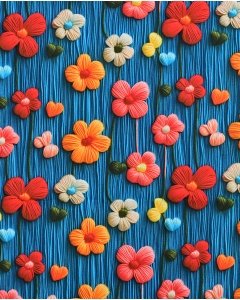 Poplin 3D Knitted Flowers 5828