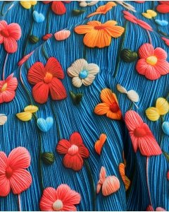 Poplin 3D Knitted Flowers 5828