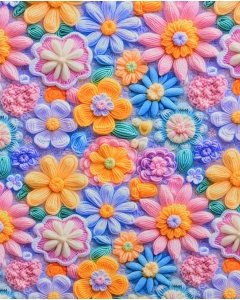Poplin 3D Knitted Flowers 5824