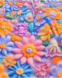 Poplin 3D Knitted Flowers 5824