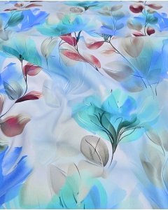 Cotton Stretch Satin Leaves 5982