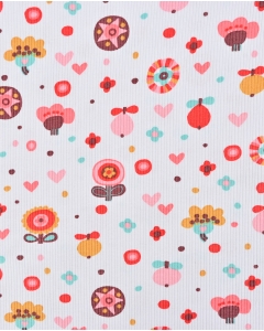 Rib jersey retro flowers 5260