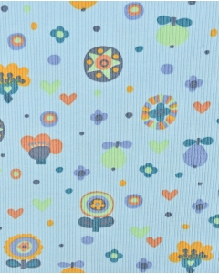 Rib jersey retro flowers 5260