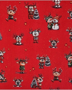 Poplin Digital Christmas Reindeer 6130