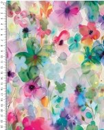 Bamboo Jersey Digital Stylez Aquarel Flowers 5805