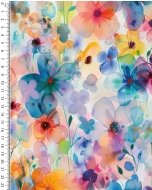 Bamboo Jersey Digital Stylez Aquarel Flowers 5805