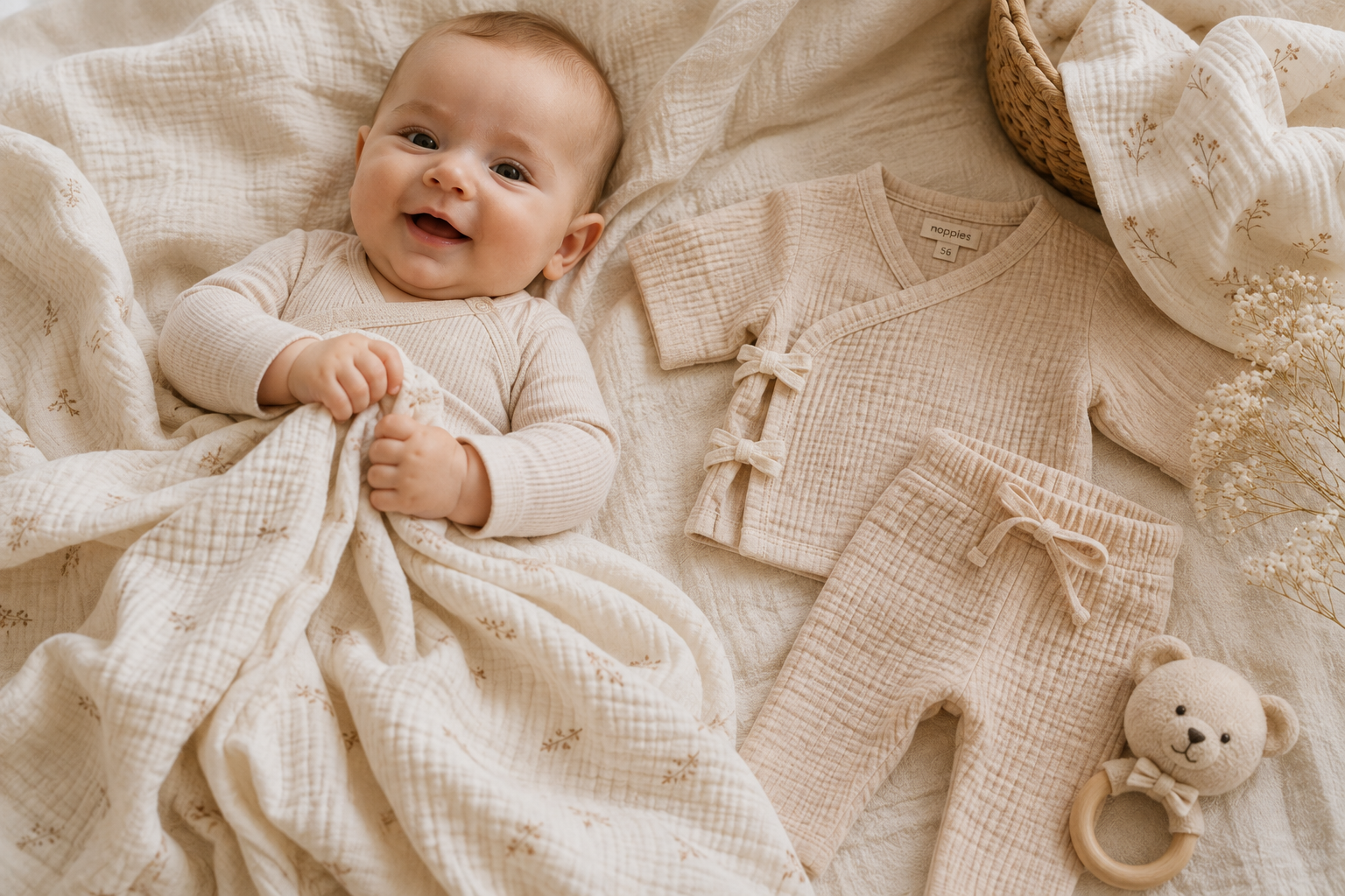 Babykleding van zachte comfortabele stof