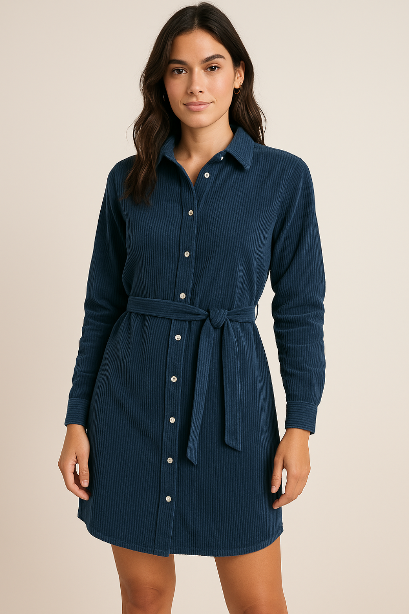 Corduroy stof met herkenbare ribstructuur
