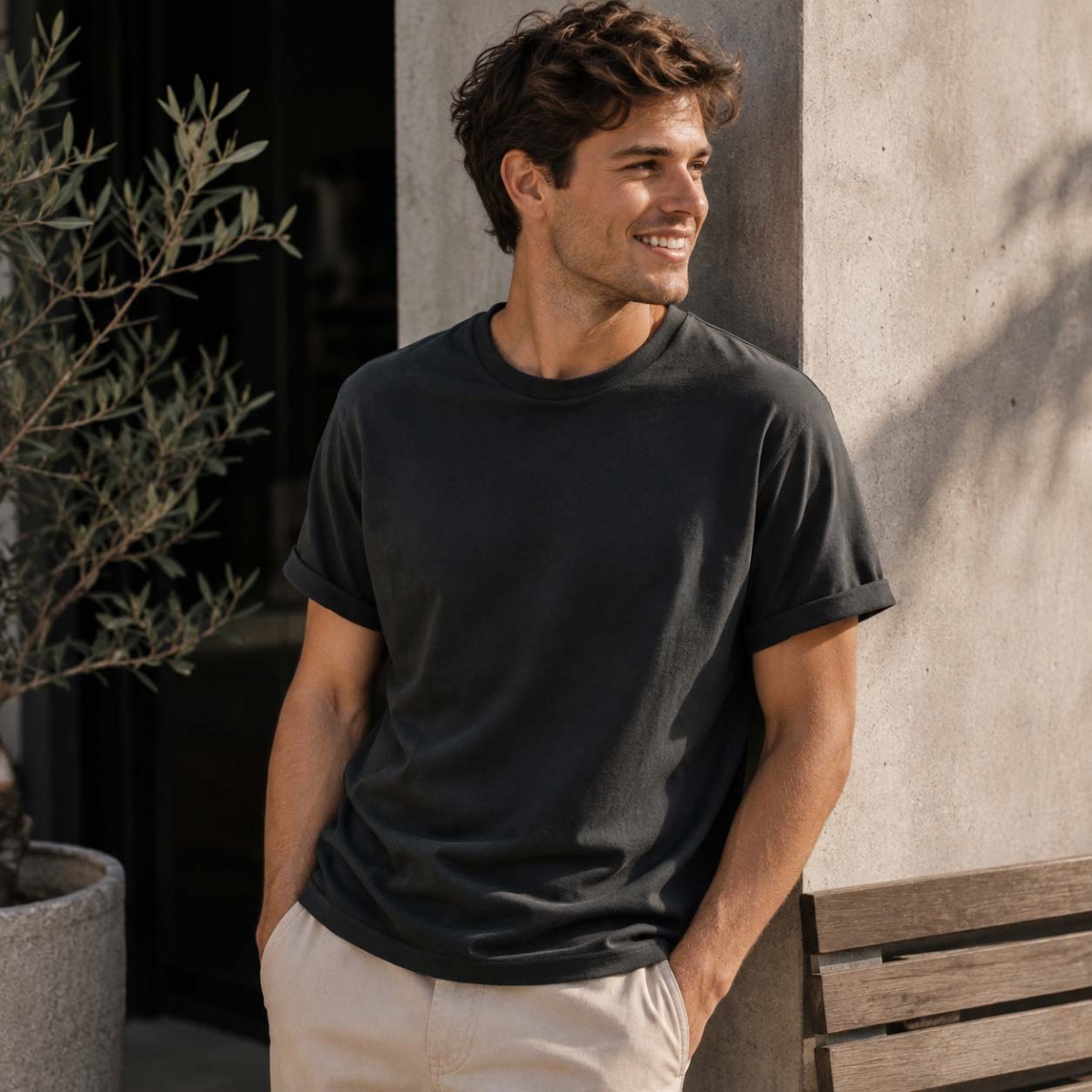 T-shirt en top van zachte rekbare stof