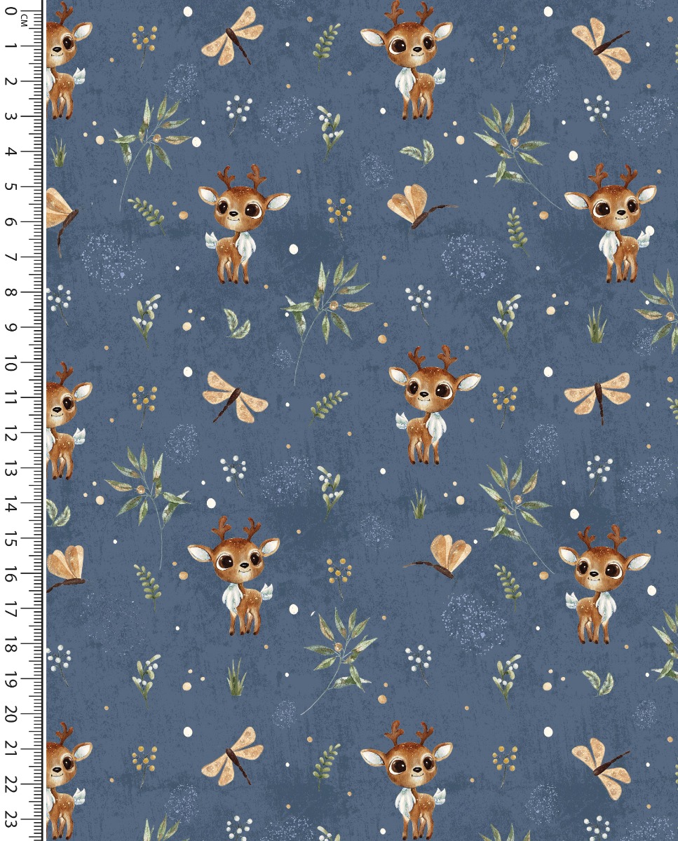 Alpen Fleece Digital Cute Deer Jeans Blue