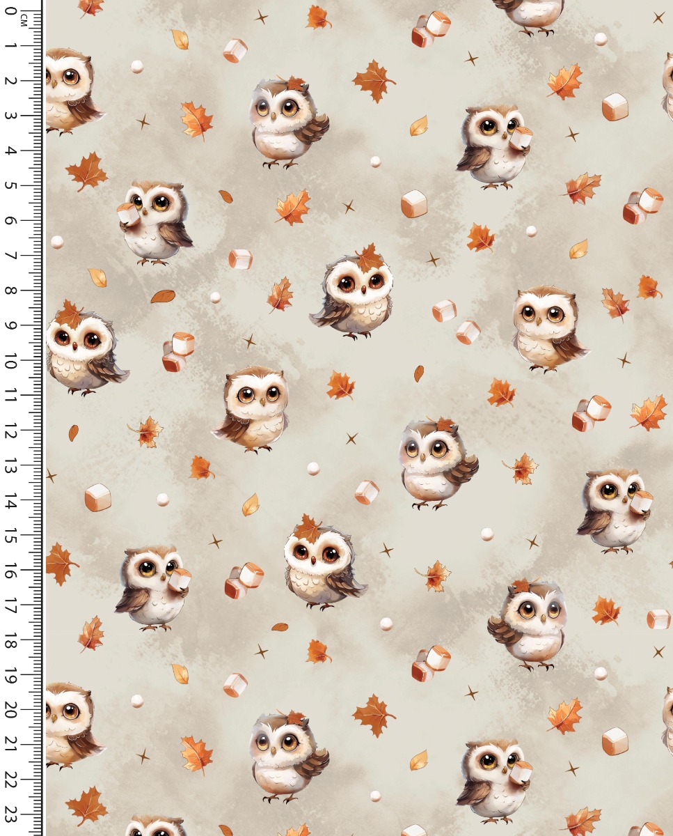 Alpen Fleece Digital Marshmallow Owl Taupe