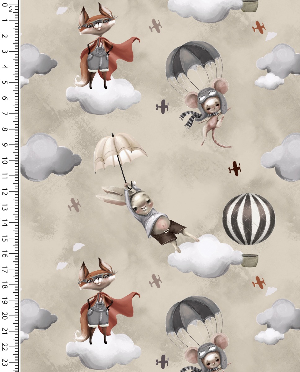 Alpen Fleece Digital Let's Fly Fox Taupe
