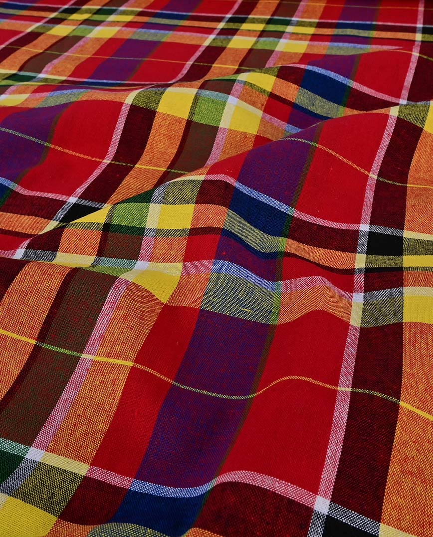 Check madras Bordeaux